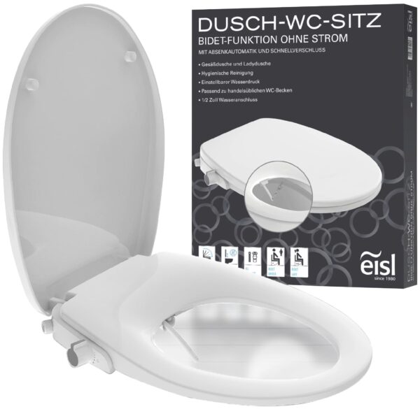 Eisl Dusch-WC-Sitz "Bidet Einsatz", Absenkautomatik, Schnellverschluss