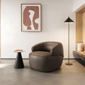 DELIFE Loungesessel Nova 88x88 cm Mikrofaser Taupe Vintage, Cocktailsessel