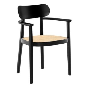 Auf einen Blick NEU 2024! LOUNGE-VARIANTE ZUR THONET 118-REIHE | LIEFERBAR AB APRIL!  THONET Holzstuhl 118 FV mit Armlehnen und Sitz-Rohrgeflecht  Holzrahmen