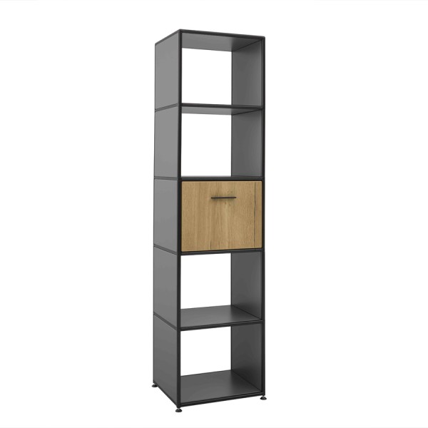 AUF EINEN BLICK BOSSE SOLUTIONS Schrank Black Edition Schrank mit einem rundum geschlossenen Fach mit Klappe Die offenen Fächer haben keine Rückwände Abmessungen: Höhe 196 cm - Breite 51