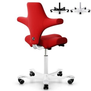 ALLGEMEIN Ergonomischer Design-Bürostuhl mit Sattelsitz  Sattelform:  Der Sitz des Capiscos ermöglicht eine Vielzahl von Sitzpositionen: Nach vorne