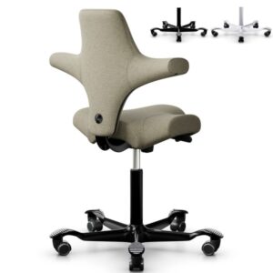 ALLGEMEIN Ergonomischer Design-Bürostuhl mit Sattelsitz  Sattelform:  Der Sitz des Capiscos ermöglicht eine Vielzahl von Sitzpositionen: Nach vorne