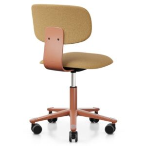 Auf einen Blick HAG Tion 2160 Bürostuhl Bezug Cura ocker Sitz u. Rückenschale gepolstert Bezug Sitz u. Rücken mit Stoff Cura 62083 ocker Rückenlehnenbügel in Blush Rose Gasfederabdeckung in Blush Rose Ohne Armlehnen HAG inBalance (ausbalanciert