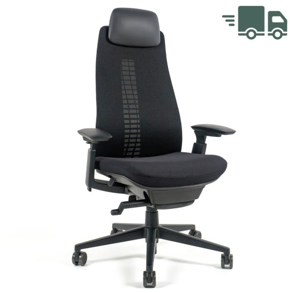 Auf einen Blick Der Haworth Fern ist einer unserer absoluten Lieblingsstühle - als hochwertiger Bürodrehstuhl im oberen Preissegment ist er unserer Erfahrung nach unbedingt seinen Preis wert.  Er bietet absoluten Komfort und die perfekte ergonomische Ausstattung auch für längere Arbeitstage!  Netzrücken mit mehrdimensionaler Rückenunterstützung durch 4-schichtigen Aufbau der Rückenlehne (Erklärung siehe unten) Nackenstütze in edlem Leder schwarz Für jede Körpergröße geeignet! Für sehr große Menschen in Verbindung mit der Option erhöhte Gasfeder (46-65 cm siehe Auswahlmöglichkeit bei konfigurierbarem Modell ) absolut empfehlenswert Hohe Belastbarkeit bis 150 kg! Zertifiziert für die 24h-Nutzung (FIRA) Umweltfreundlicher Bürostuhl mit dem RWH  Green-Label  (besitzt "Level" ® oder "EU Ecolabel" Umwelt- Zertifizierung) 10 Jahre Herstellergarantie Material und...