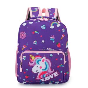 TPFLiving Kindergartentasche / Rucksack Einhorn 3-6 Jahre M02 verschiedene Farben - Lila