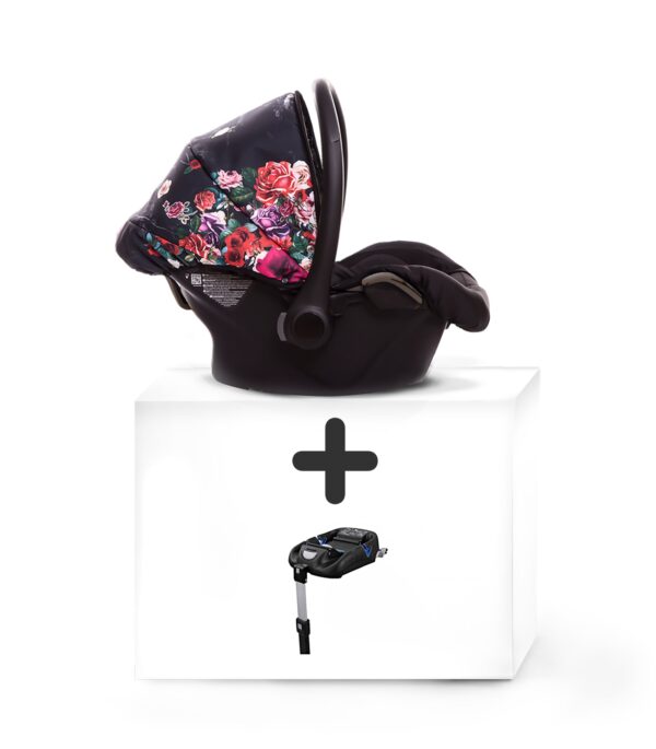 TPFLiving Babyschale Dark Rose mit oder ohne Isofix - Grau / mit Isofix