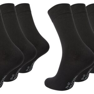 Paolo Renzo® Business Socken 3/6/12/18 oder 36 Paar - Größen 39/42 und 43/46 - Schwarz / 43-46 / 6