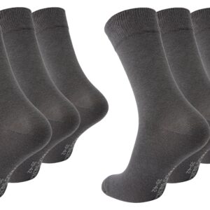 Paolo Renzo® Business Socken 3/6/12/18 oder 36 Paar - Größen 39/42 und 43/46 - Dunkelgrau / 43-46 / 6