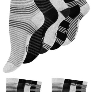 Paolo Renzo® Damen Baumwoll Socken "DOT STRIPE" 5/10 oder 15 Paar - Größen 35/38 und 39/42 - Streifen / 39-42 / 15