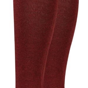 Paolo Renzo® Damen Baumwoll Overknees mit Anti-Rutsch-Bund 1 oder 3 Paar - Größe 36/41 - Bordeaux-Rot / 36-41 / 1