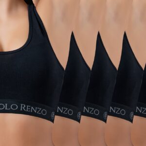 Paolo Renzo® Damen Baumwoll-Bustier SPORT LINE 3 oder 6 Paar - Größen S