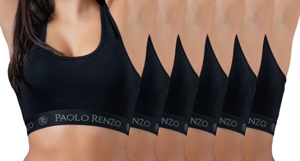 Paolo Renzo® Damen Baumwoll-Bustier SPORT LINE 3 oder 6 Paar - Größen S