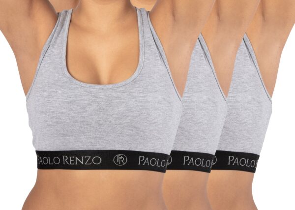 Paolo Renzo® Damen Baumwoll-Bustier SPORT LINE 3 oder 6 Paar - Größen S