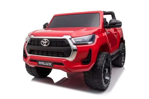 TPFLiving Elektro-Kinderauto Toyota Hilux rot - Kinderauto - Elektroauto - Ledersitz und Sicherheitsgurt