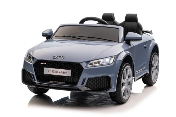 TPFLiving Elektro-Kinderauto Audi TT RS - Kinderauto - Elektroauto - Ledersitz und Sicherheitsgurt - nardo-grau