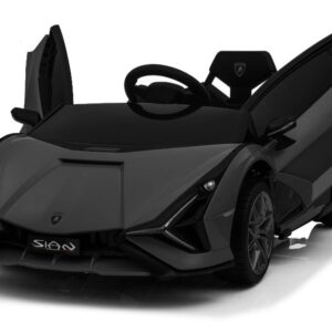 TPFLiving Elektro-Kinderauto Lamborghini Sian - Kinderauto - Elektroauto - Ledersitz und Sicherheitsgurt - schwarz