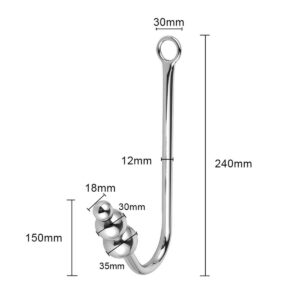 TPFSecret Analhaken aus Edelstahl Metall - verschiedene Größen - 1x Analhaken mit drei Kugeln
