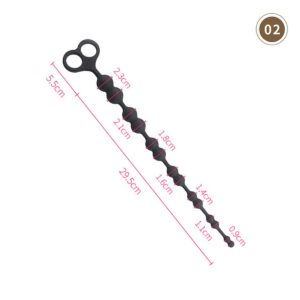 TPFSecret Perlen Analkette für Männer und Frauen - verschiedene Längen und Durchmesser - Schwarz - 35 cm - 2.3 cm