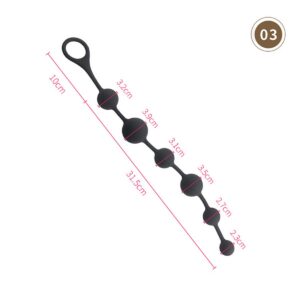 TPFSecret Perlen Analkette für Männer und Frauen - verschiedene Längen und Durchmesser - Schwarz - 41.5 cm - 3.9 cm