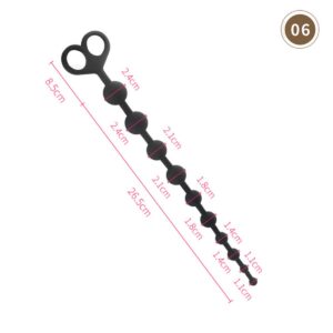 TPFSecret Perlen Analkette für Männer und Frauen - verschiedene Längen und Durchmesser - Schwarz - 35 cm - 2.4 cm