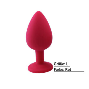 TPFSecret Juwel Analplug für Männer und Frauen - mit Schmuckstein - verschiedene Größen und Farben - Rot / 4.2 cm