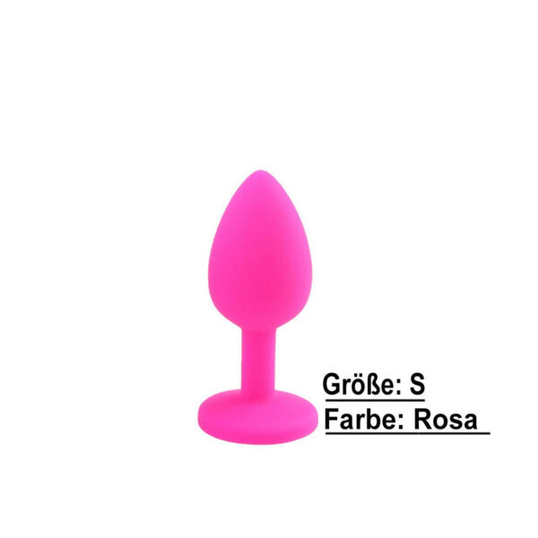 TPFSecret Juwel Analplug für Männer und Frauen - mit Schmuckstein - verschiedene Größen und Farben - Rosa / 2.8 cm