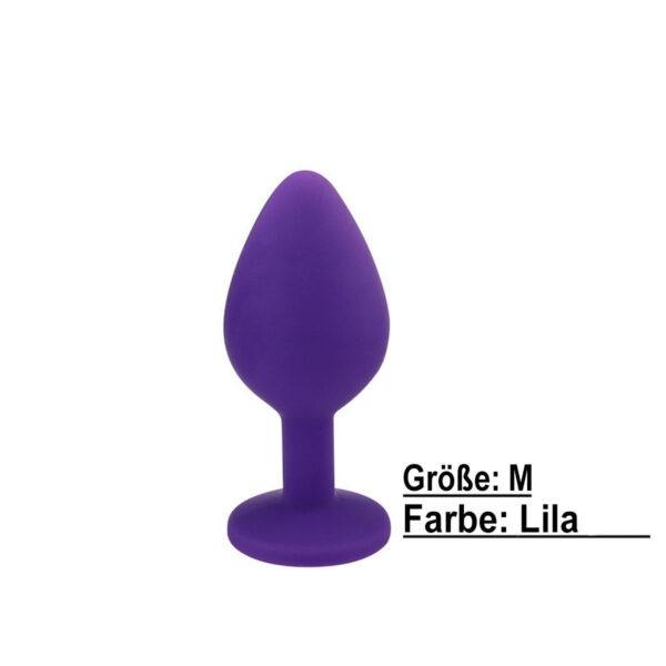 TPFSecret Juwel Analplug für Männer und Frauen - mit Schmuckstein - verschiedene Größen und Farben - Violett / 3.5 cm