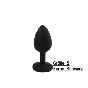 TPFSecret Juwel Analplug für Männer und Frauen - mit Schmuckstein - verschiedene Größen und Farben - Schwarz / 2.8 cm