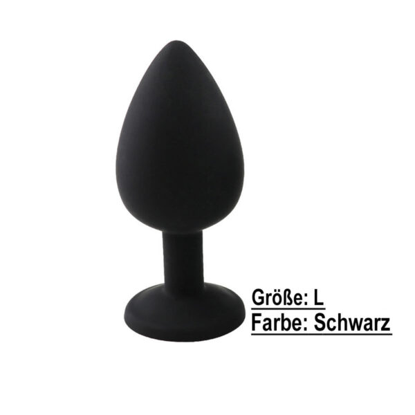 TPFSecret Juwel Analplug für Männer und Frauen - mit Schmuckstein - verschiedene Größen und Farben - Schwarz / 4.2 cm