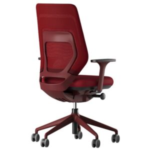 Auf einen Blick FM Asiento Bürodrehstuhl in Rot Komfort Rückenlehne aus Strick-Membran Komfort in Dunkelrot 4D-Armlehnen Ergonomischer Sitz mit Polsterung in  Rot Mit Synchronmechanik Sitzhöhenverstellung von 42 - 53 cm Sitztiefenverstellung 70 mm Fußkreuz aus Kunststoff in Dunkelrot Weiche Rollen für harte Böden Ohne Lordosenstütze Gefertigt in Deutschland Lieferung: montiert