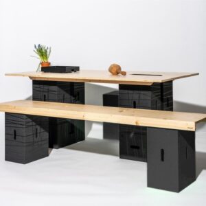 Auf einen Blick Das Set für Gruppenarbeit am Tisch in ihrer Kreativzone 12x Xbrick anthrazit 8x X-connector 2x X-belt 1x X-bench 1x X-table Optional Auf Anfrage Xbricks in verschiedenen Farben Flexibel nutzbares Möbel-Set für Teamarbeit und Innovationsräume