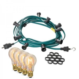 Illu-/Partylichterkette 5m - Außenlichterkette - Made in Germany - 5 x Edison LED Filamentlampen