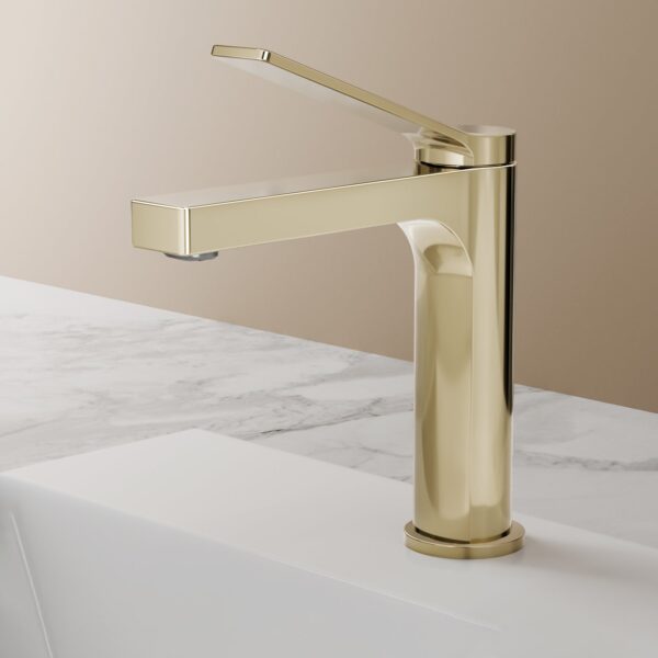 Exquisiter Griff mit 20° Neigung: Unser erstklassiger Wasserhahn besticht durch sein elegantes Design und den geneigten Griff. Die Waschtischarmatur mit ästhetischer Optik bietet einfache