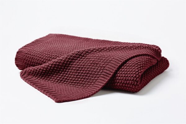 Hahn Primera Strickdecke Kuscheldecke Perlmuster 130x170 cm marsala 545001-229 EAN:4002895137942