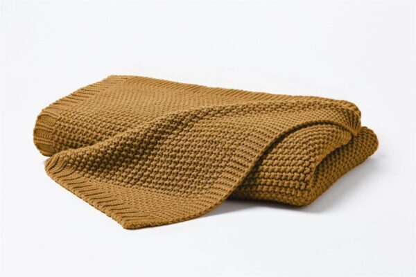 Hahn Primera Strickdecke Kuscheldecke Perlmuster 130x170 cm senf 545001-176 EAN:4002895137959