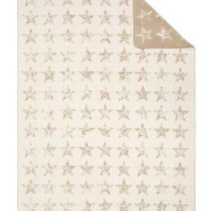 Ibena Sorrento Heimdecke Wohndecke 150x200 1495-300 Sterne Stars beige-sand EAN:4004406287825