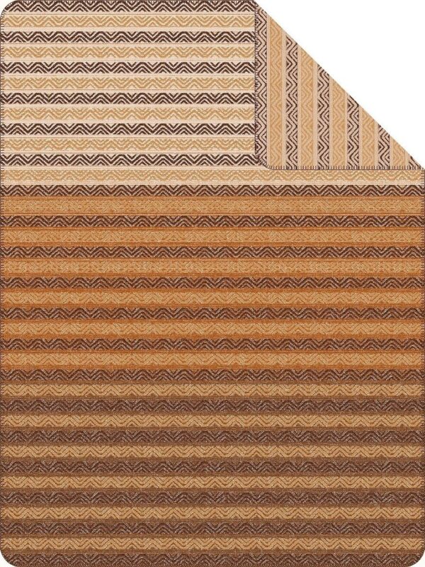 Ibena Jacquard Heimdecke Wohndecke Luxor braun-beige-ocker 150x200 1621-300 EAN:4004406300500