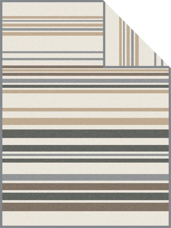 Ibena Jacquard Heimdecke Wohndecke Tanta 150x200 Streifen beige braun 1557-380 EAN:4004406311988