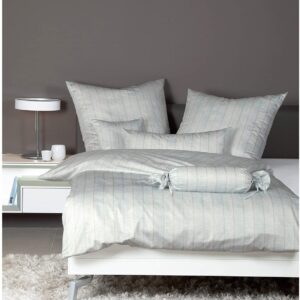 Janine Messina Mako-Satin Bettwäsche 135x200 Streifen grau blau 43128-06 EAN:4004565060383