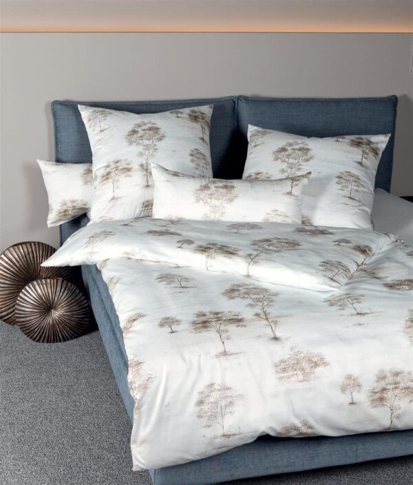 Janine Messina Mako-Satin Bettwäsche 155x220 Bäume beige braun 43059-07 EAN:4004565562481