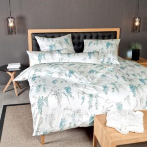 Janine Messina Mako-Satin Bettwäsche 155x220 Blumen Blauregen petrol blau 430... EAN:4004565642930