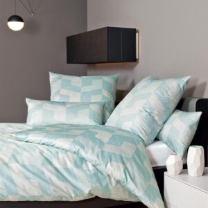 Janine Messina Mako-Satin Bettwäsche 135x200 Geometrisch mint silber 43088-06 EAN:4004565643890