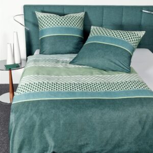 Janine Moments Mako-Satin Bettwäsche 200x200 Vintage botanik grün 98048-06 EAN:4004565694250