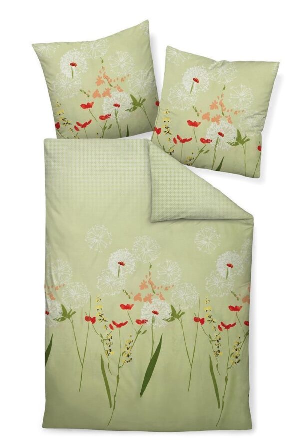 Janine Moments Mako-Satin Bettwäsche 240x220 Pusteblume Karo Vintage 98053-06 EAN:4004565769446