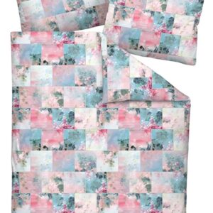 Janine Milano Mako-Satin Bettwäsche 135x200 Karo blau rosa Shabby 45003-02 EAN:4004565793380