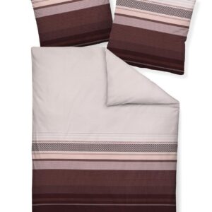 Janine J.D. Mako-Satin Bettwäsche 135x200 Streifen mauve rosenholz 87058-01 EAN:4004565916383