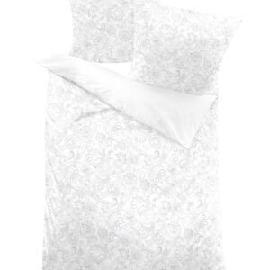 Dormisette Edel Biber Bettwäsche 135x200 Blumen Paisley Wende silber weiß 162... EAN:4005122428479