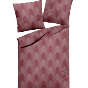 Dormisette Fein Flanell Bettwäsche 135x200 Jacquard Zickzack rot uni 1660-20 EAN:4005122552464