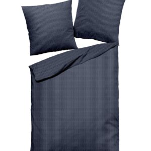 Dormisette Fein Flanell Bettwäsche 135x200 blau Nadelstreifen Melange 1666-52 EAN:4005122553034