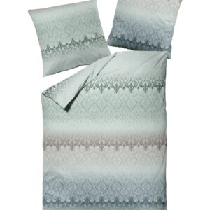 Dormisette Mako Satin Bettwäsche 135x200 Ornamente silber blau taupe 2868-40 EAN:4005122583369